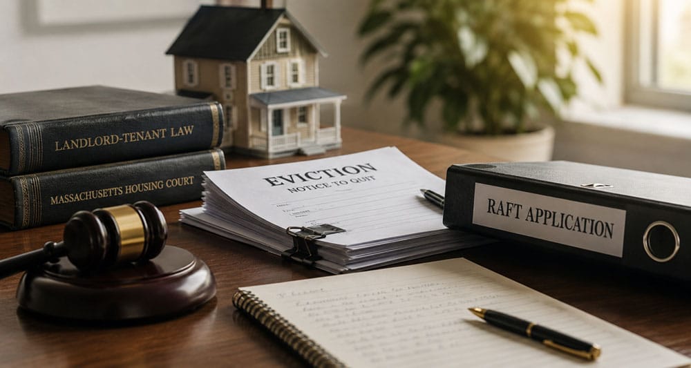 Image depicting Landlord’s Guide to Overcoming RAFT Delays in Massachusetts Evictions.